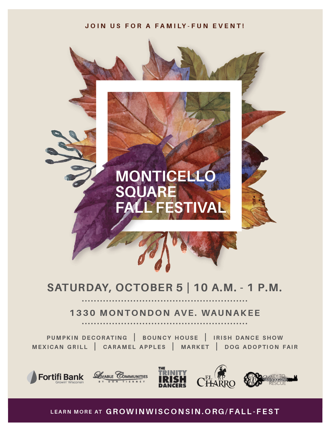 Fall Festival at Monticello Square October 5th, 10a.m.